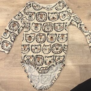 Little Sleepies Cream Animal Faces Bodysuit